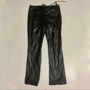 Vintage Ralph Lauren Lace Up Leather Pants
